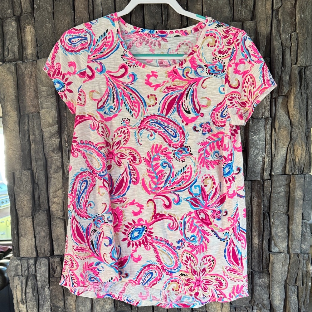 Lilly Pulitzer Vibrant Paisley Short Sleeve Tee